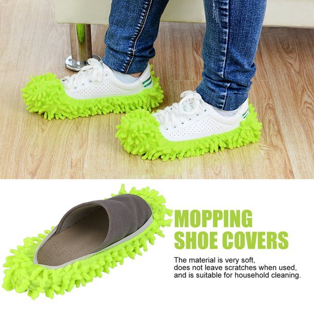 1 Pair Multifunctional Micro Fiber Shoe Covers Clean Slippers